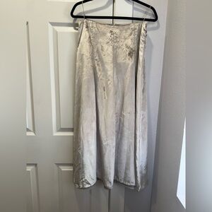 Vince Beige Velvet Midi Skirt